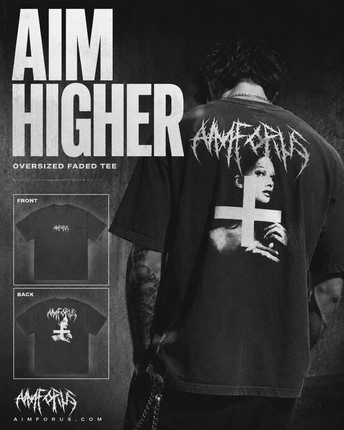 AIMFORUS OVERSIZED FADED TEE
